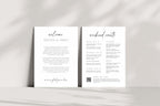 Wedding weekend itinerary card template editable in Canva, minimalist wedding schedule card, modern destination wedding information card printable