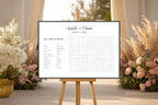 Editable Wedding Word Search Sign Template, Sip and Search Reception Game, Printable Wedding Activity Sign, Minimalist Wedding Decor, Instant Download Canva Template