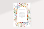 Wildflower floral wedding announcement card template, editable we eloped announcement Canva template, printable botanical wedding stationery, colorful floral wedding card, romantic newlywed announcement, instant download