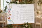 Editable Wildflower Wedding Seating Chart Template, Floral Wedding Seating Plan Sign, Printable Wedding Seating Chart, Colorful Botanical Wedding Reception Sign, Canva Template
