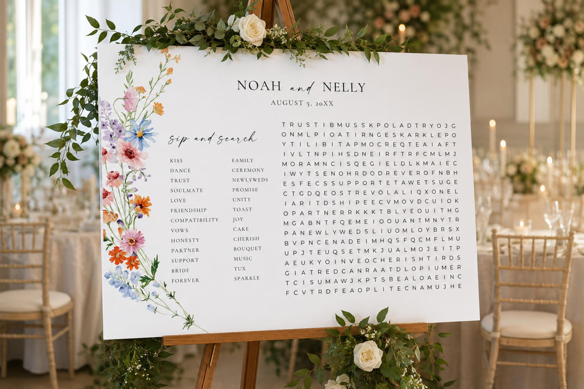 Editable Wildflower Wedding Seating Chart Template, Floral Wedding Seating Plan Sign, Printable Wedding Seating Chart, Colorful Botanical Wedding Reception Sign, Canva Template