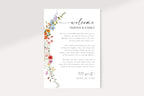 Wildflower wedding welcome sign and note template, printable welcome letter for guests with floral design, editable Canva file.